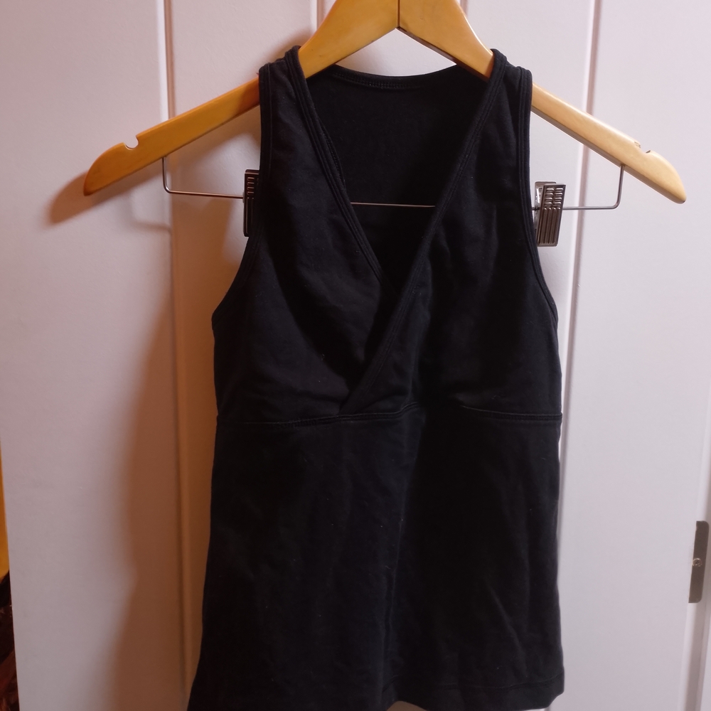 Lululemon Athletica Black Deep V Neck Tank Top Yoga Workout